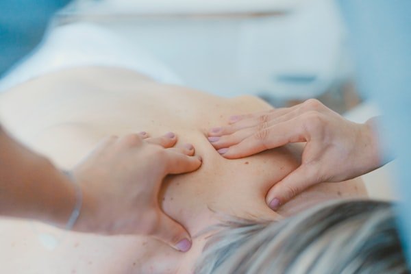 Deep tissue massage targeting muscle tension and knots
